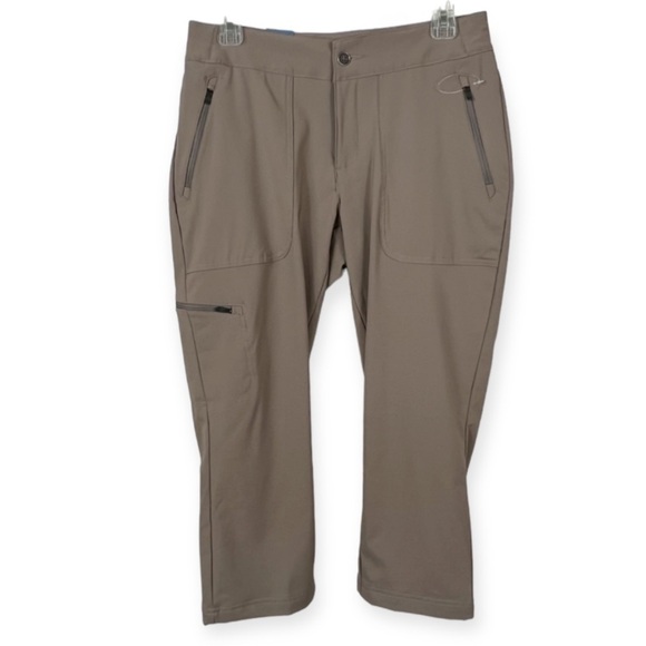COLUMBIA Active Fit Capri Pants Cargo Khaki 8 - Picture 1 of 7